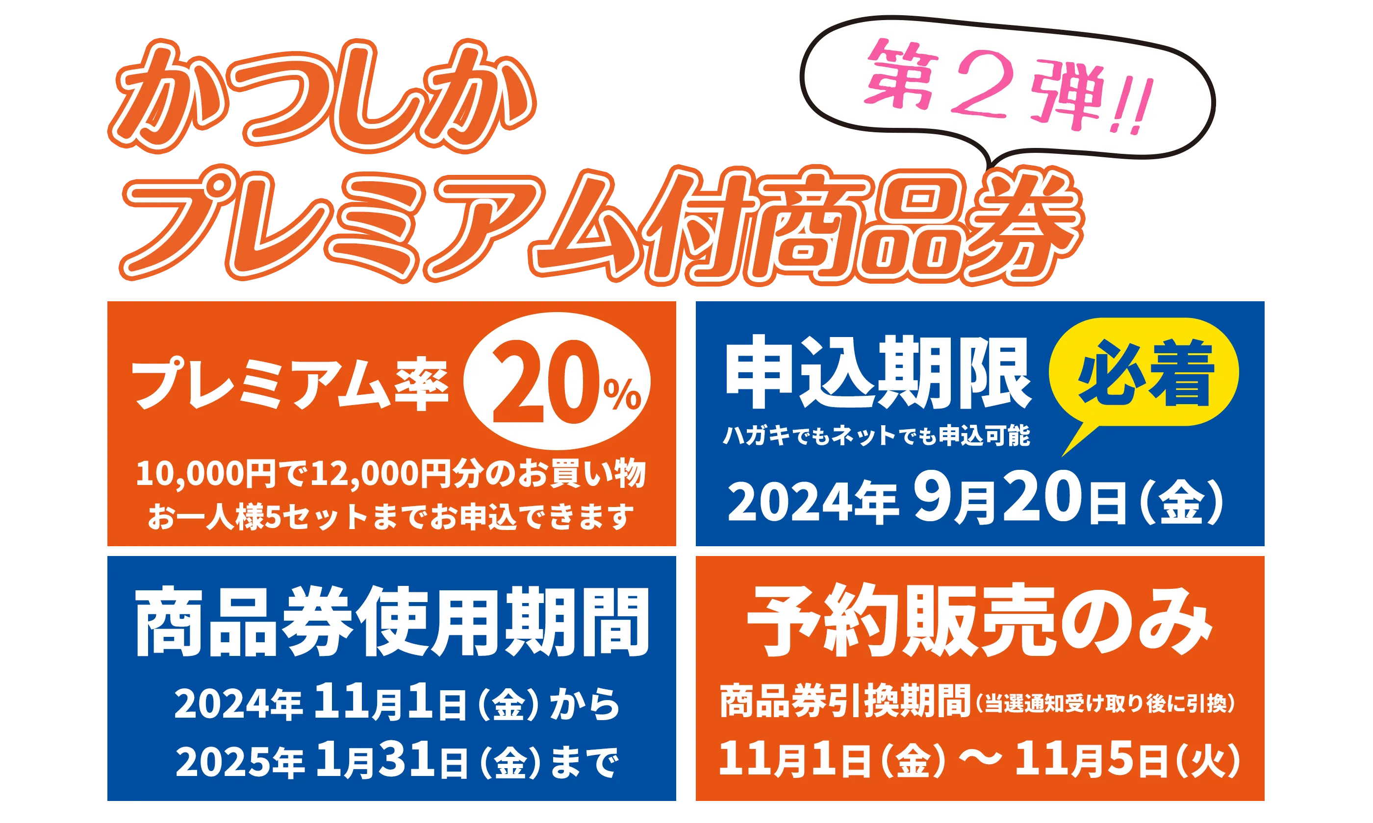 プレミアム率20％「かつしかプレミアム付商品券」第2弾